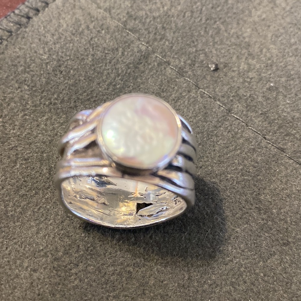 Silpada mermaid coin pearl ring